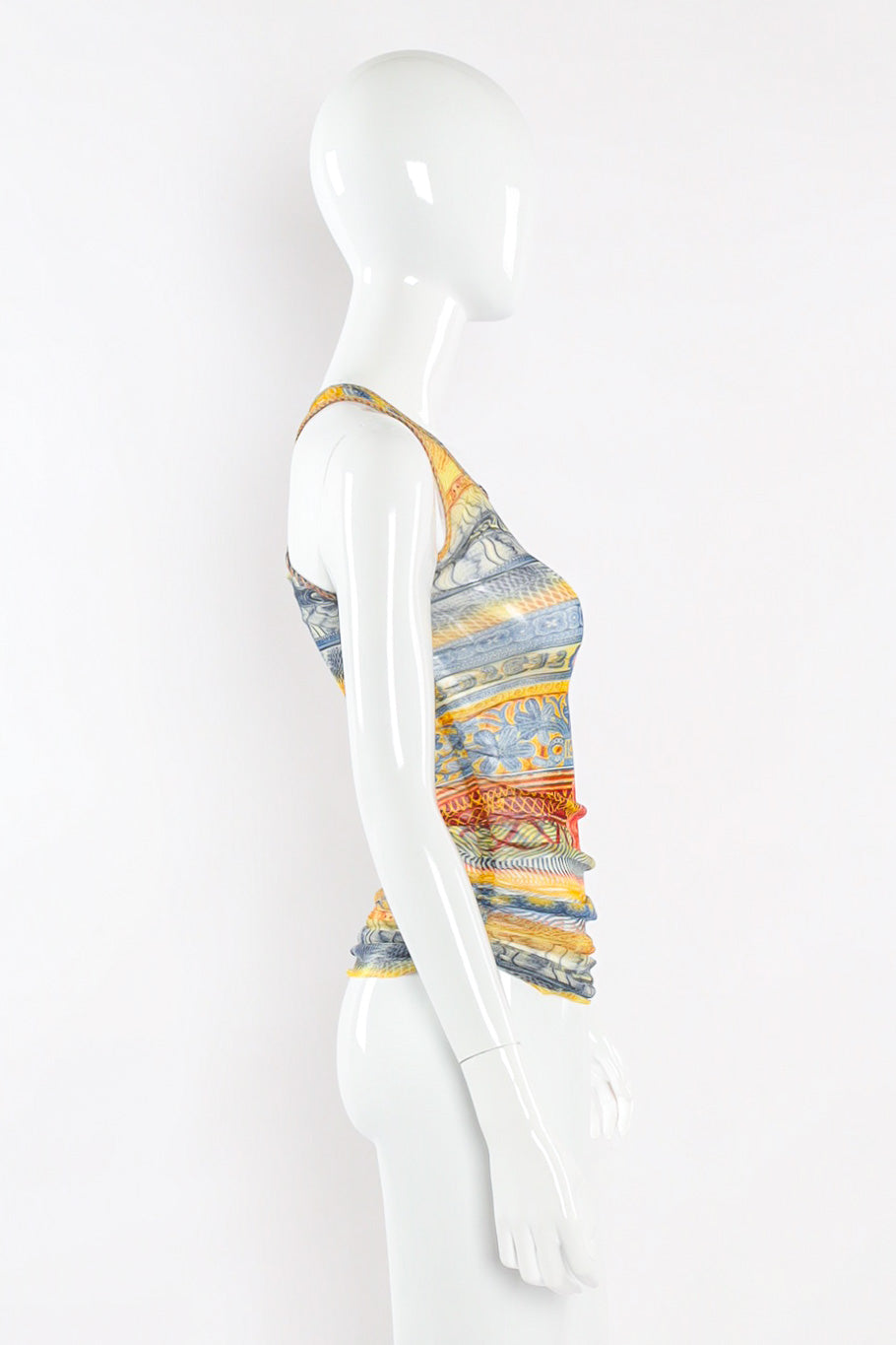 Currency Printed Tank Top by Jean Paul Gaultier Right Side View @recessla