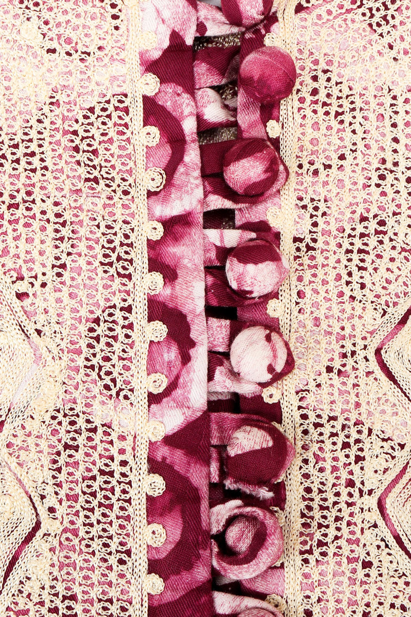 Vintage Jean Kablan Bohemian Angel Wing Caftan lace detail at Recess