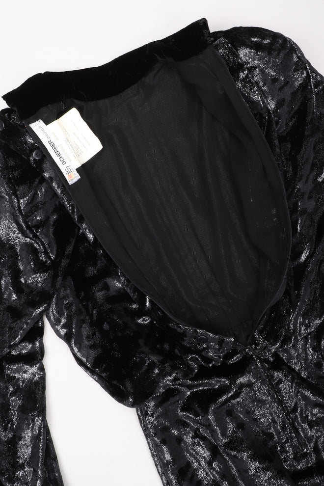 Recess Los Angeles Vintage Jean Louis Scherrer Metallic Silk Velvet Lamé Blouson Dress