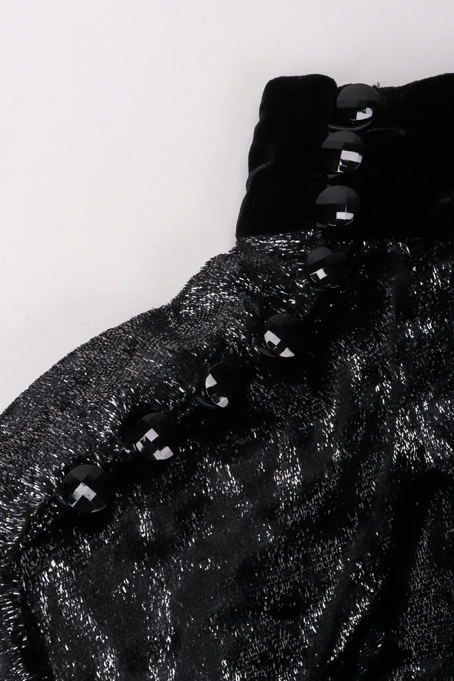Recess Los Angeles Vintage Jean Louis Scherrer Metallic Silk Velvet Lamé Blouson Dress