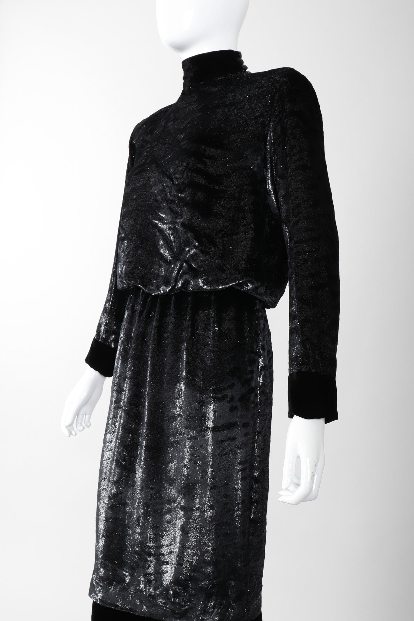Jean Louis Scherrer 2 Pc Black Metallic Lace Cocktail Dress – THE WAY WE  WORE