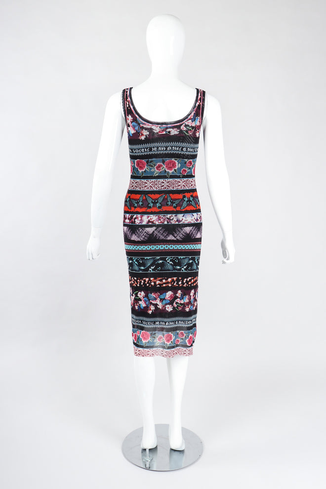 Recess Los Angeles Vintage Jean Paul Gaultier Soleil Butterfly Floral Mesh Tank Dress