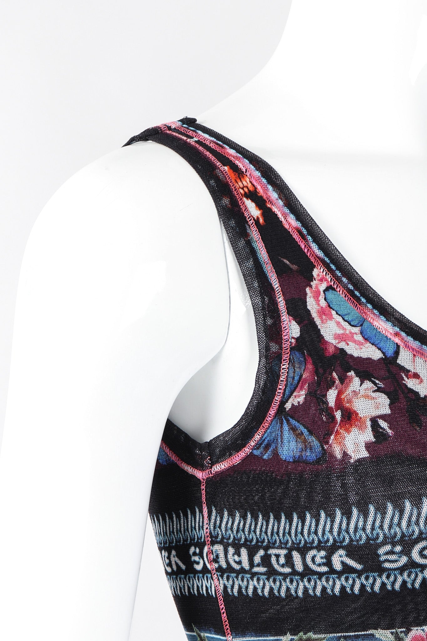 Recess Los Angeles Vintage Jean Paul Gaultier Soleil Butterfly Floral Mesh Tank Dress