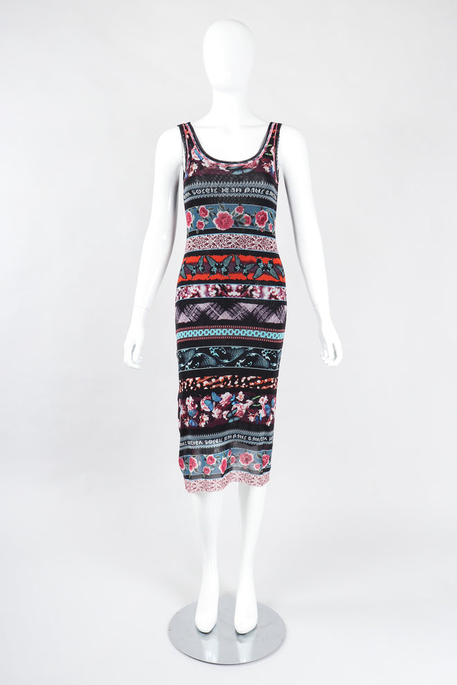 Recess Los Angeles Vintage Jean Paul Gaultier Soleil Butterfly Floral Mesh Tank Dress