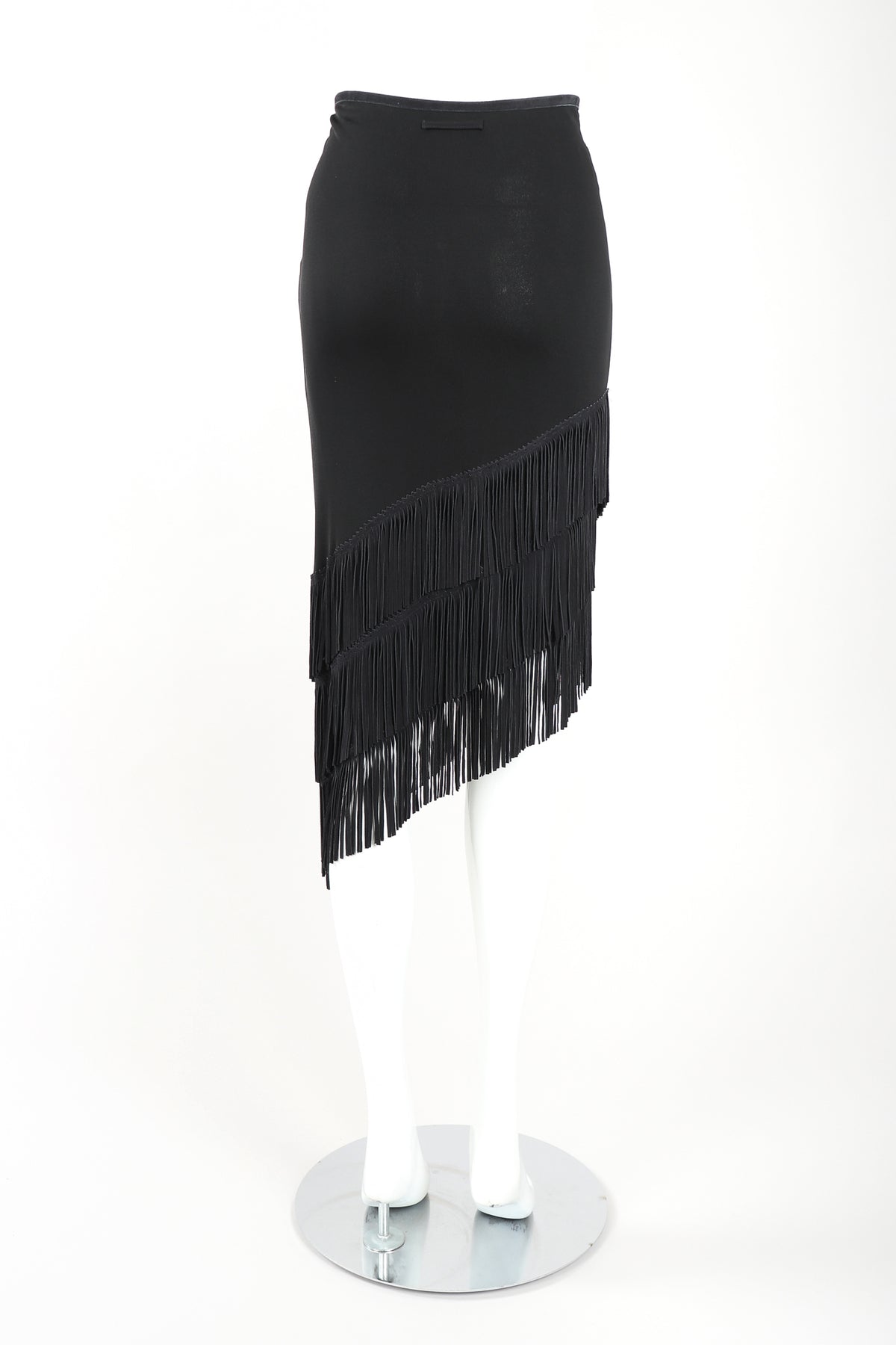 Vintage Jean Paul Gaultier Femme Asymmetrical Suede Fringe Jersey