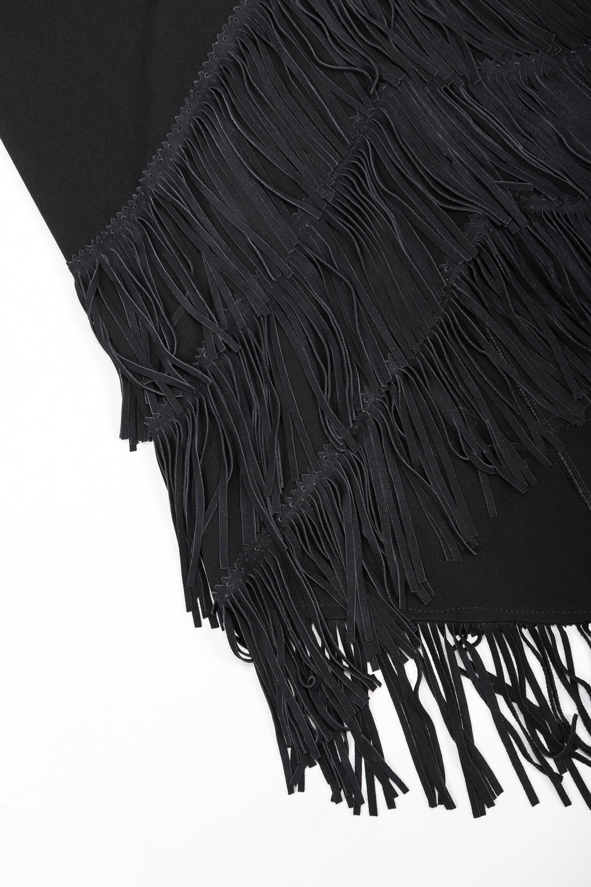 Vintage Jean Paul Gaultier Femme Asymmetrical Suede Fringe Jersey