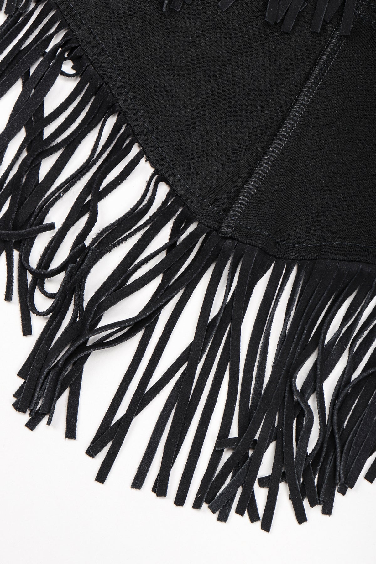 Vintage Jean Paul Gaultier Femme Asymmetrical Suede Fringe Jersey