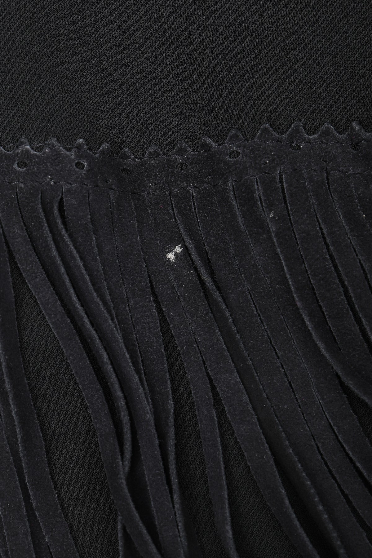Vintage Jean Paul Gaultier Femme Asymmetrical Suede Fringe Jersey