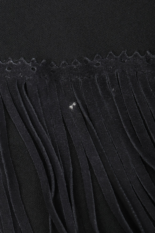 Recess Designer Consignment Vintage Jean Paul Gaultier Femme Asymmetrical Suede Fringe Jersey Skirt Los Angeles Resale