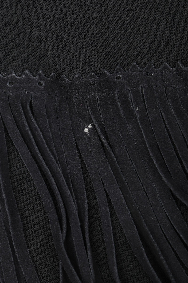 Recess Designer Consignment Vintage Jean Paul Gaultier Femme Asymmetrical Suede Fringe Jersey Skirt Los Angeles Resale
