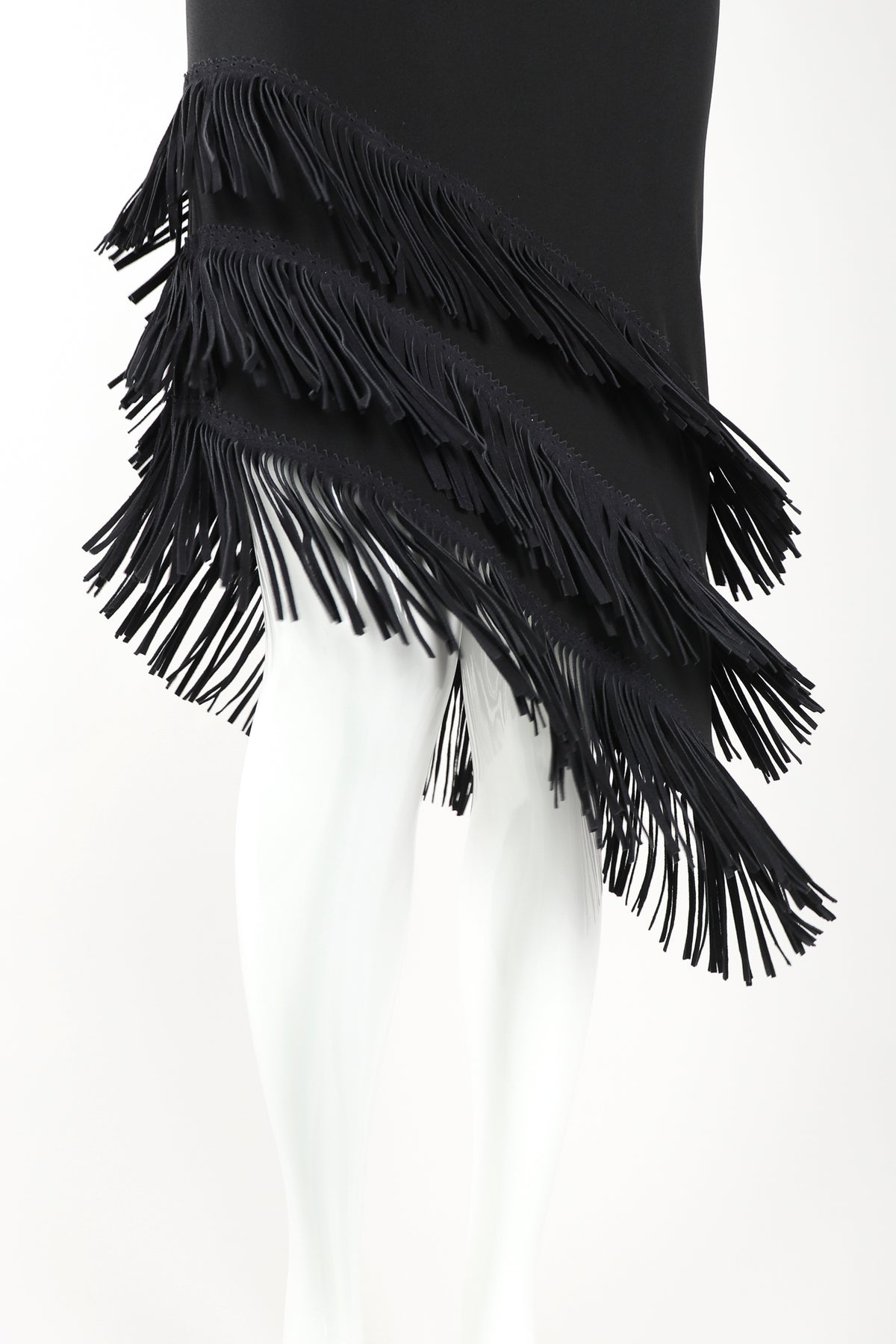 スカート JEAN PAUL GAULTIER ASYMMETRY SKIRT Vintage Jean Paul Gaultier Femme Asymmetrical Suede Fringe Jersey