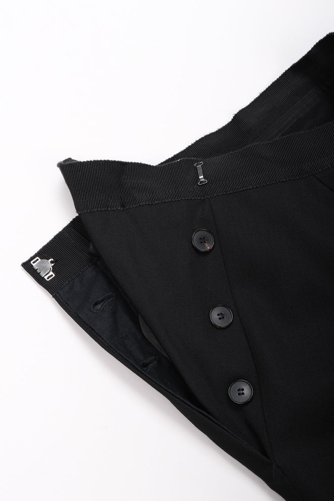 Recess Los Angeles Vintage Jean Paul Gaultier Slim Silhouette Diagonal Waist Strip Bands Black Lace Up Corset Button Fly