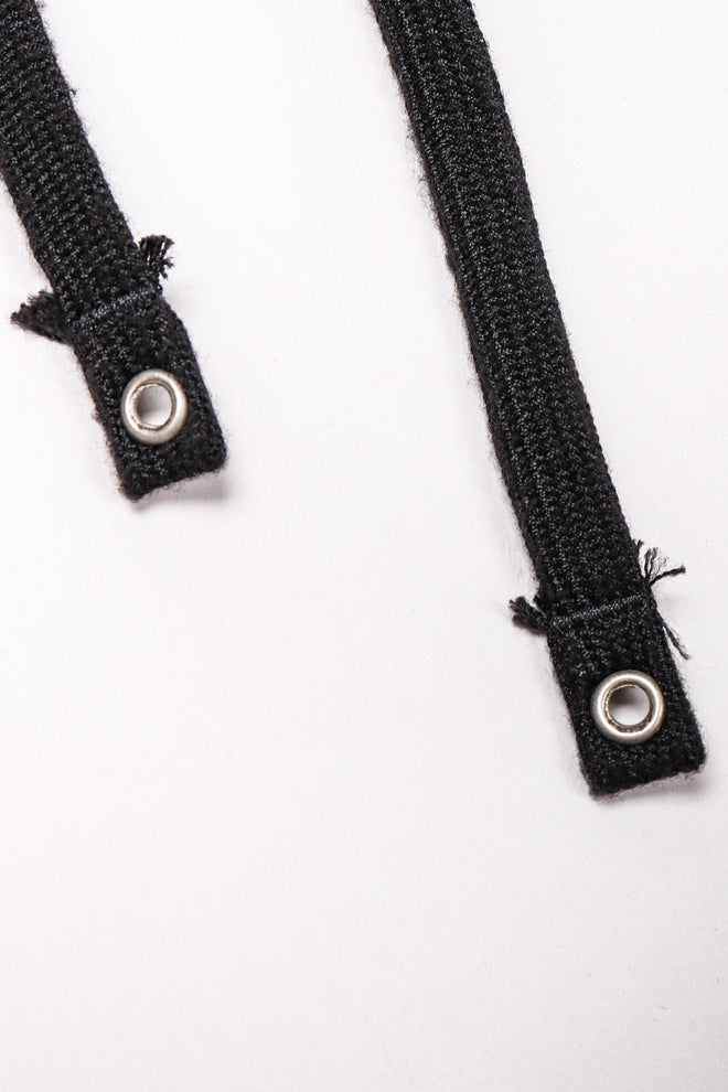 Recess Los Angeles Vintage Jean Paul Gaultier Slim Silhouette Diagonal Waist Strip Bands Black Lace Up Corset Button Fly