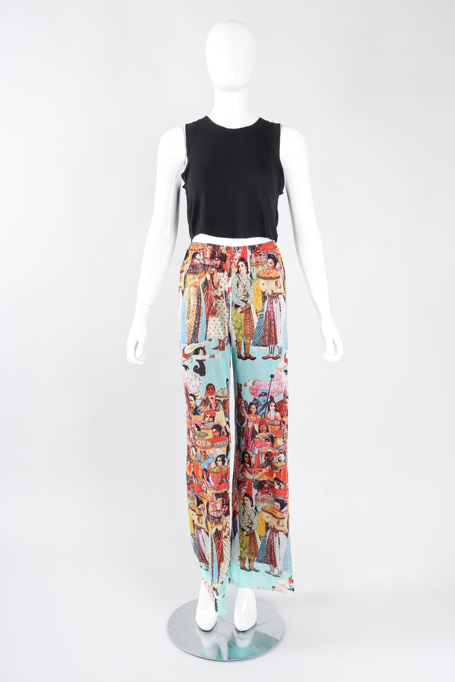 Recess Los Angeles Designer Consignment Vintage Jean Paul Gaultier 90s Soleil Mesh Bollywood Print Pant
