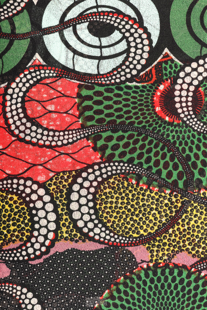 Recess Los Angeles Designer Consignment Vintage Jean Paul Gaultier Soleil African Wax Print Mesh Tank