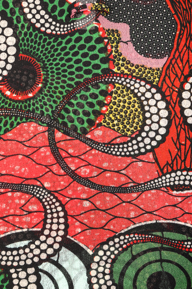 Recess Los Angeles Designer Consignment Vintage Jean Paul Gaultier Soleil African Wax Print Mesh Tank