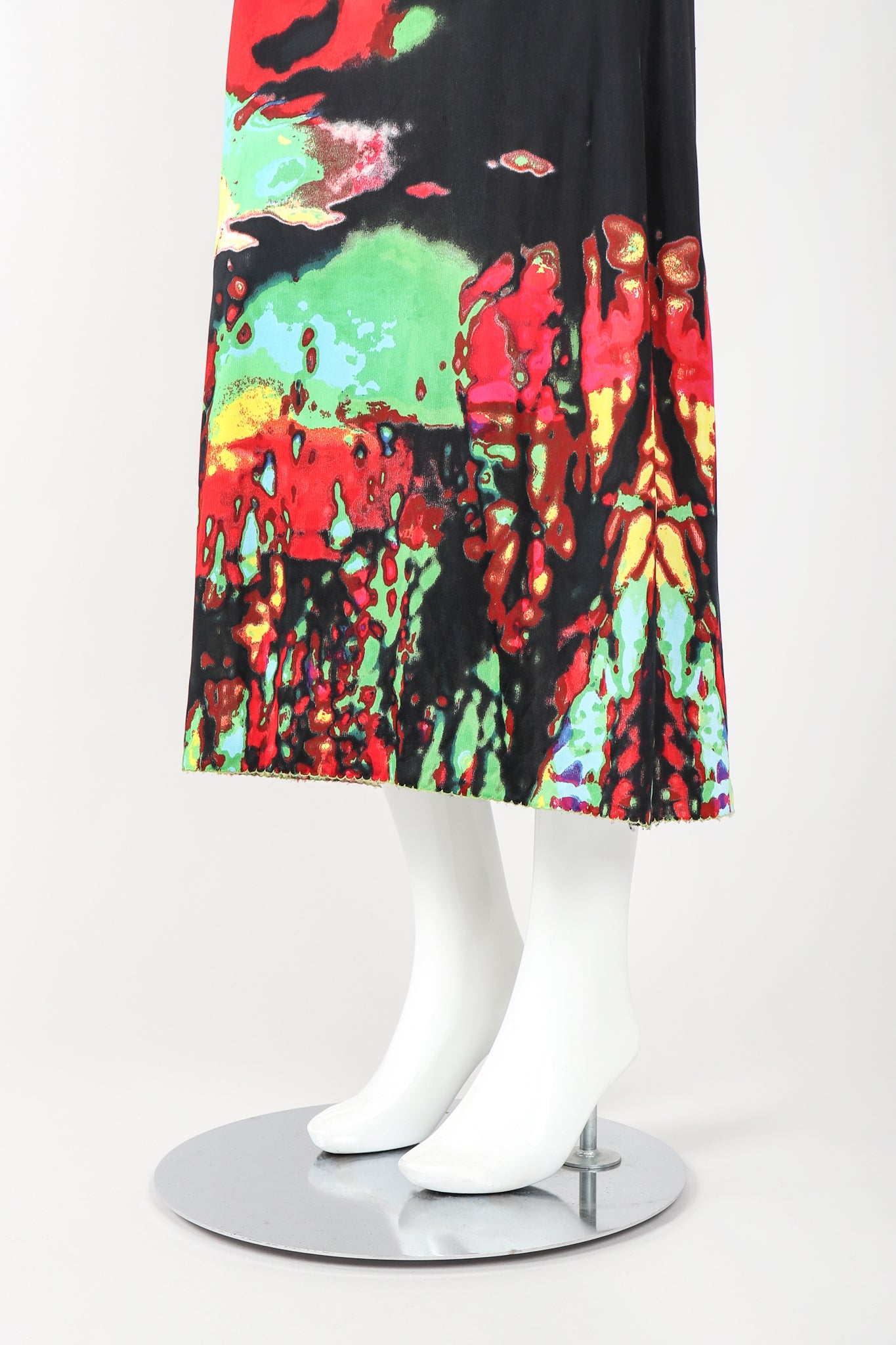 Recess Designer Consignment Vintage Jean Paul Gaultier S/S 2000 Abstract Photo Triple Exposure Rasta Skirt Los Angeles Resale