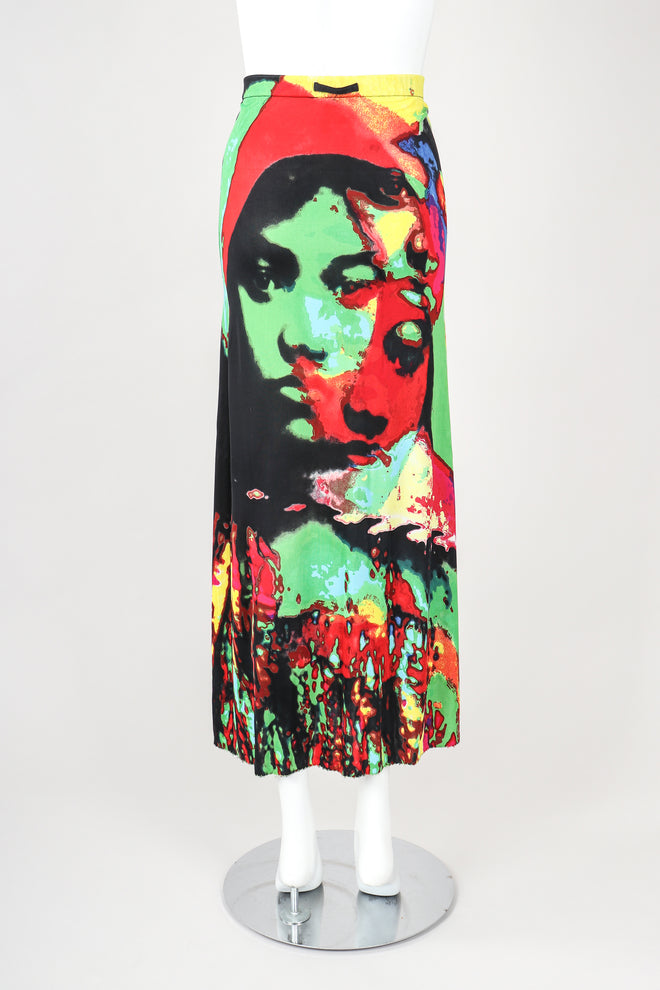 Recess Designer Consignment Vintage Jean Paul Gaultier S/S 2000 Abstract Photo Triple Exposure Rasta Skirt Los Angeles Resale
