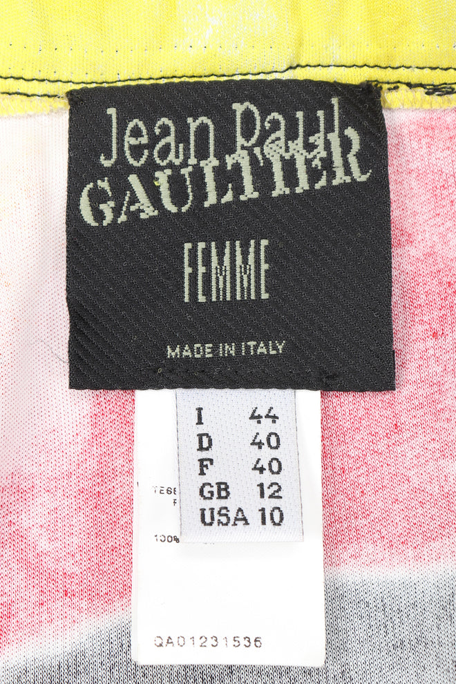 Recess Designer Consignment Vintage Jean Paul Gaultier S/S 2000 Abstract Photo Triple Exposure Rasta Skirt Los Angeles Resale