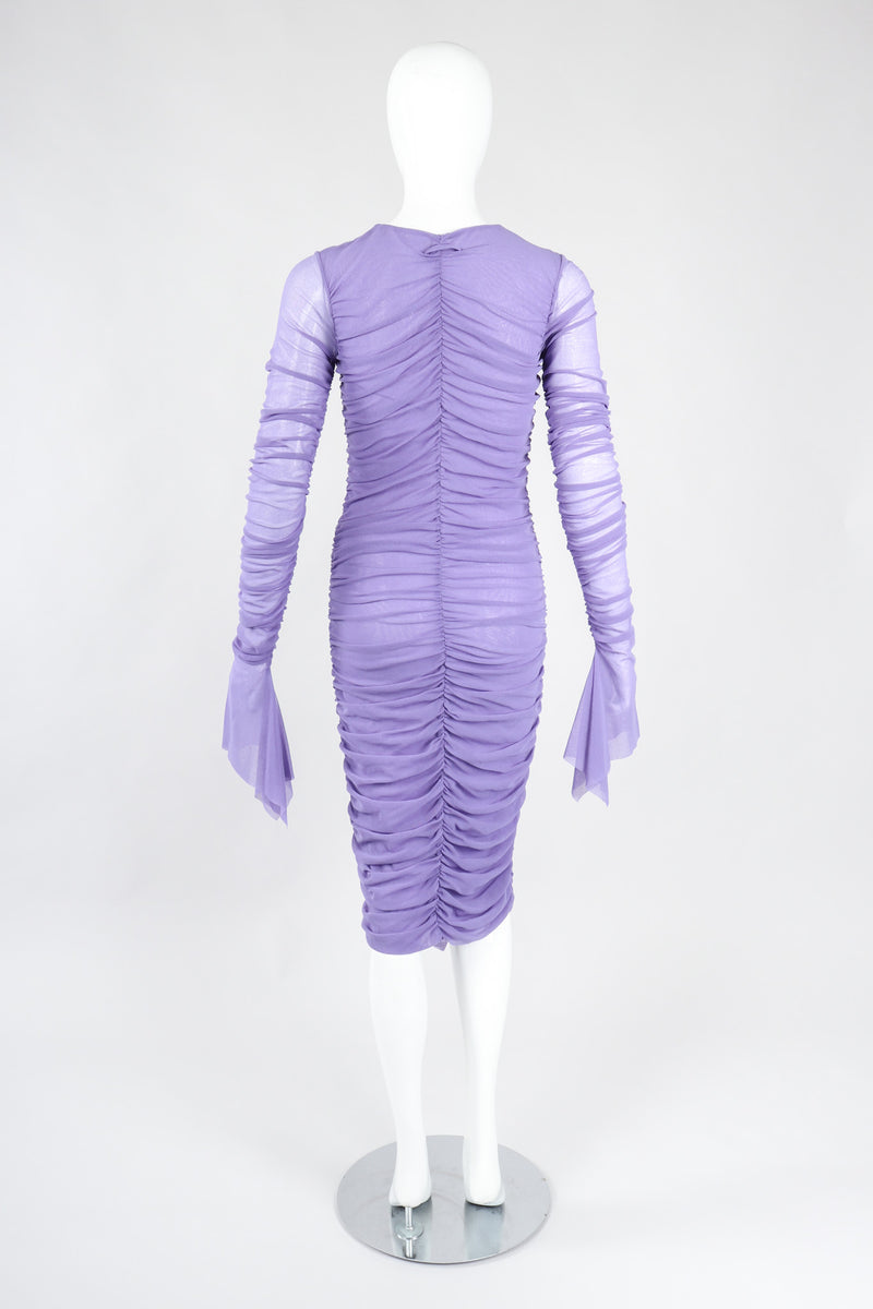 Recess Los Angeles Vintage Jean Paul Gaultier Soleil Ruched Mesh Ruffle Cuff Dress