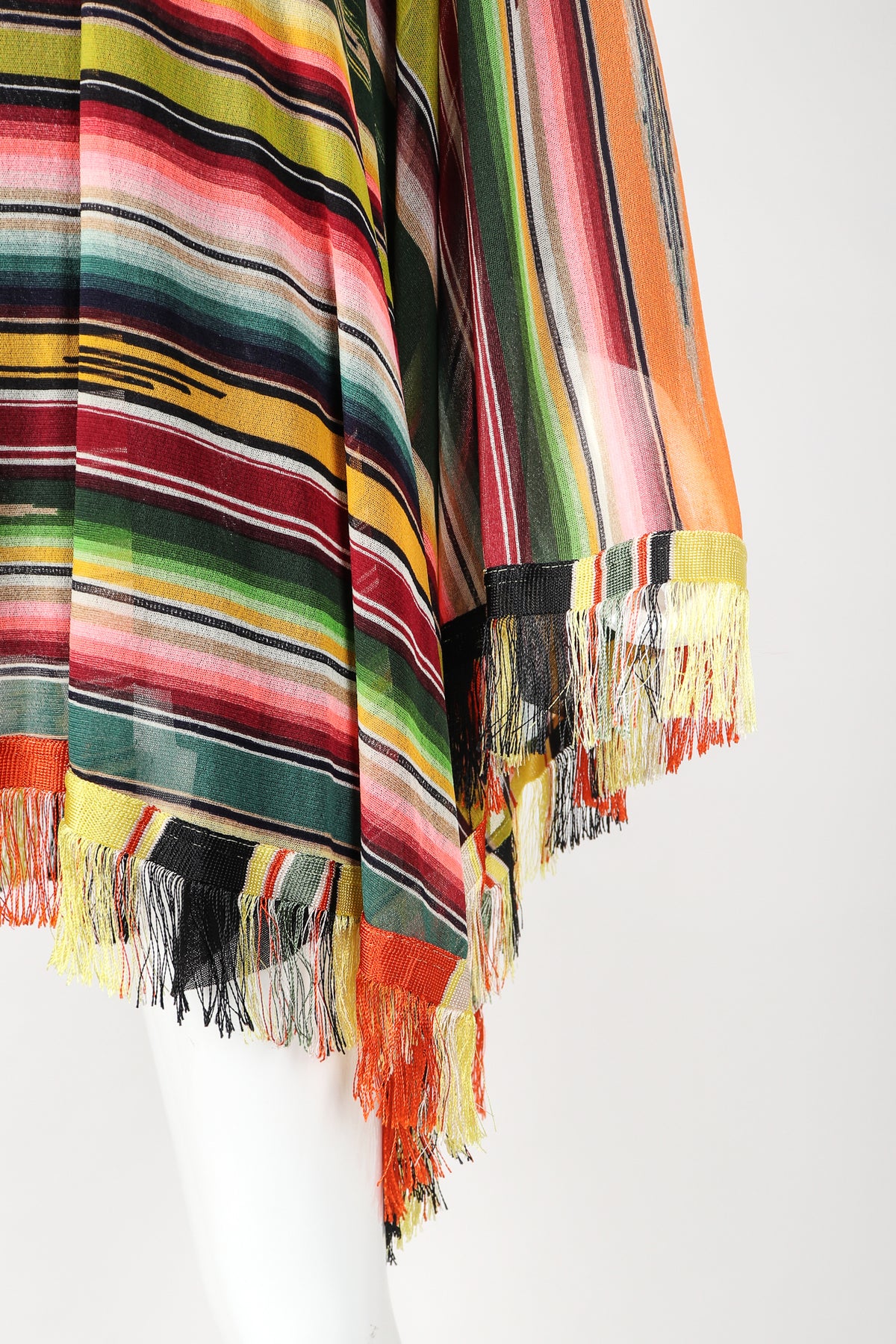 Vintage Jean Paul Gaultier Soleil Mesh Native Folk Striped Poncho 