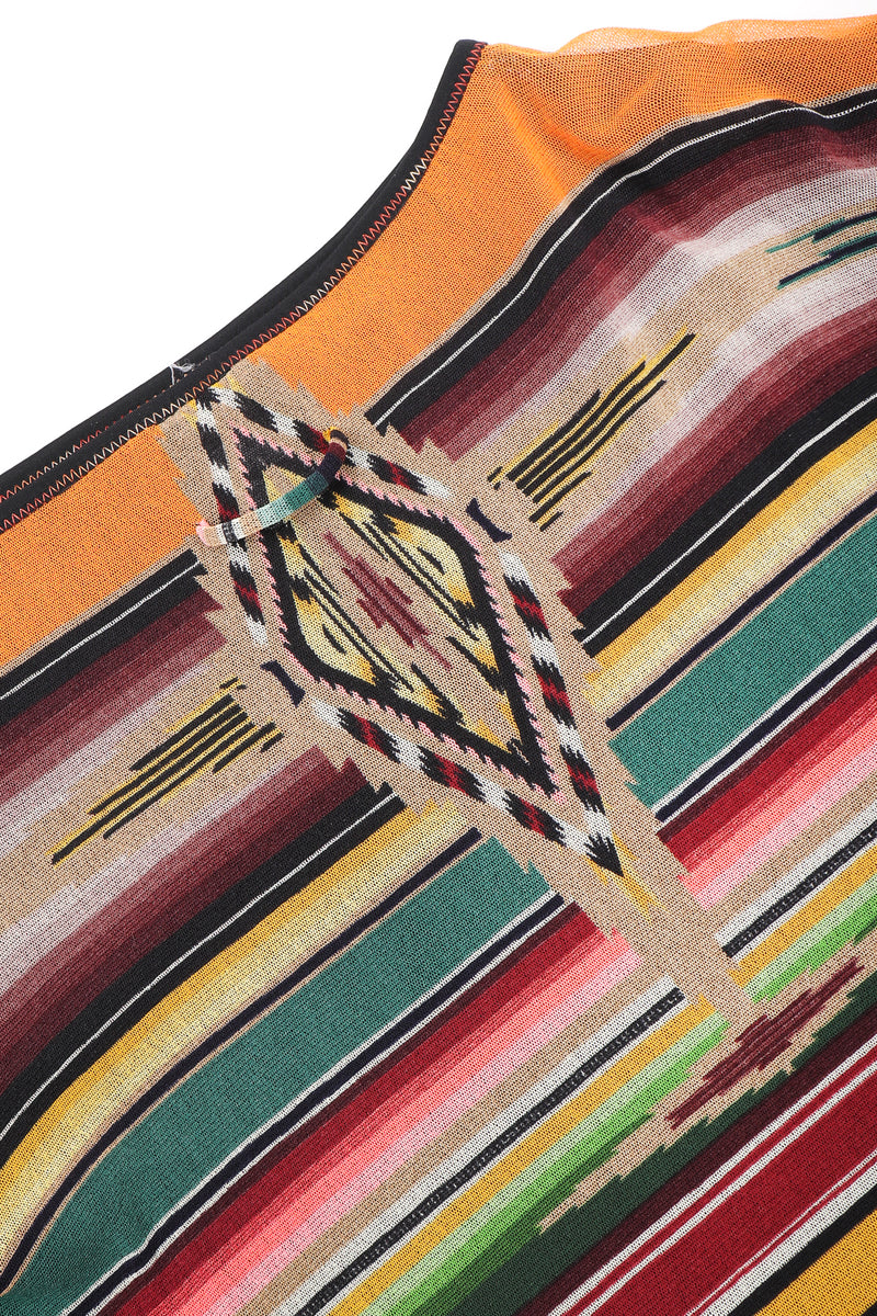 Recess Designer Consignment Vintage Jean Paul Gaultier Soleil Mesh Native Folk Striped Poncho Los Angeles Resale
