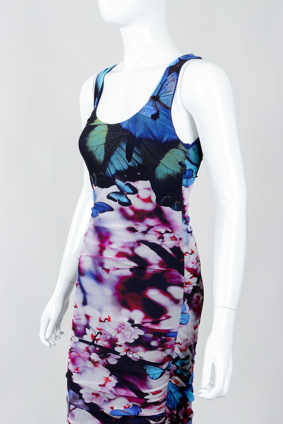 Vintage Jean Paul Gaultier Soleil Ruched Mesh Butterfly Dress Recess