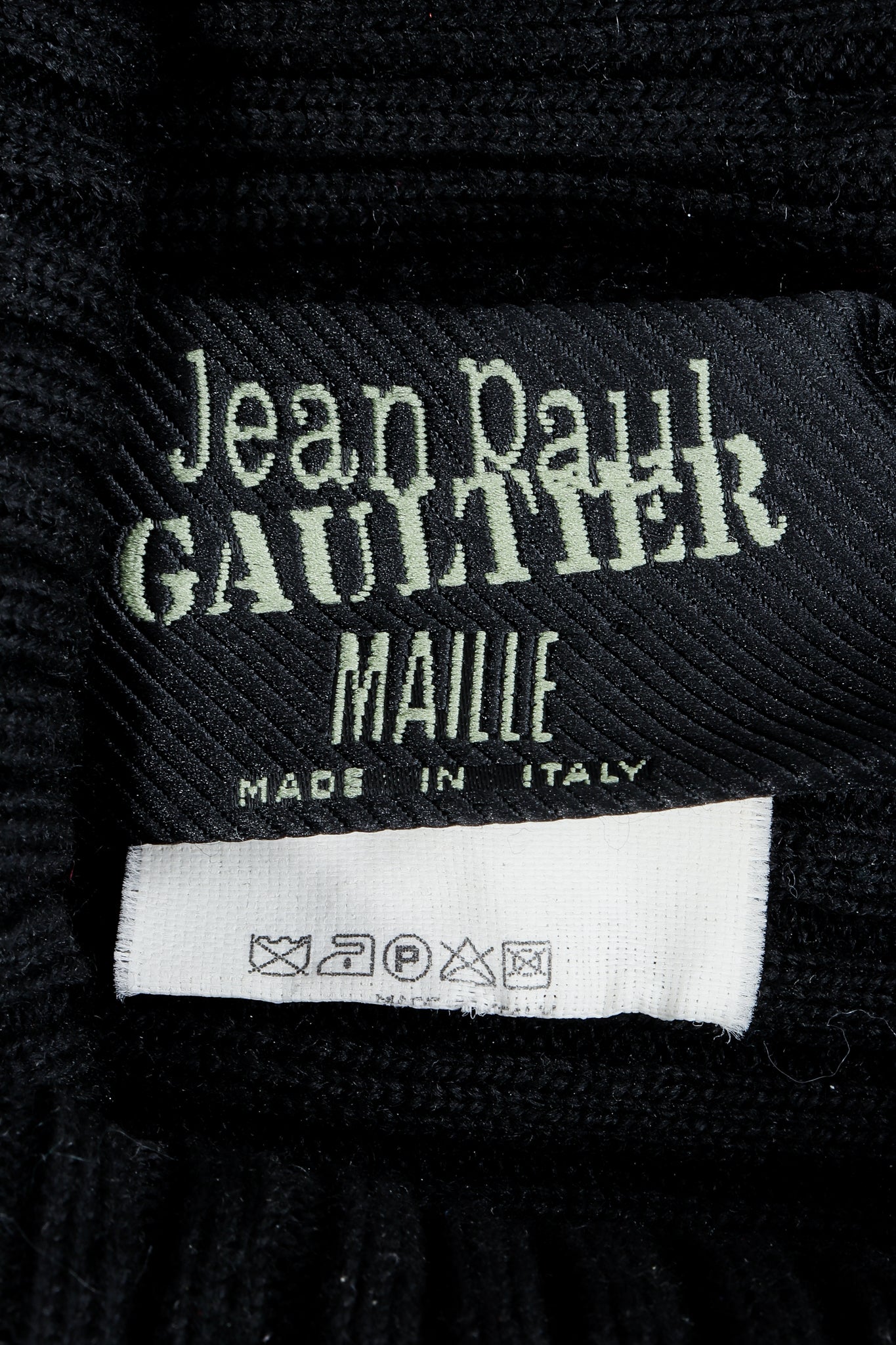 Vintage Jean Paul Gaultier Label on black