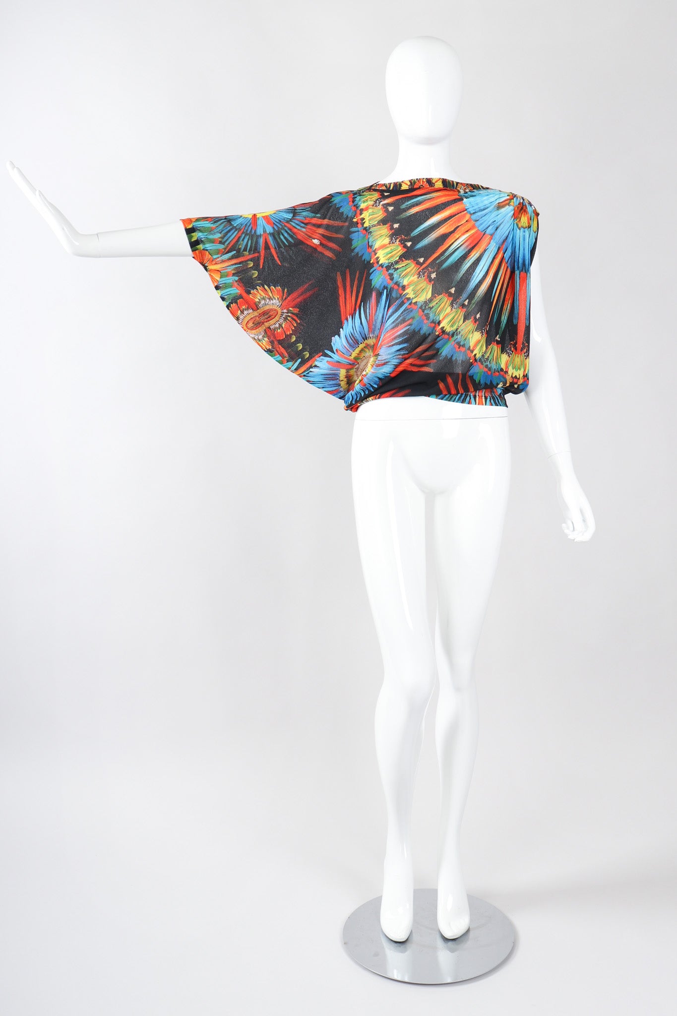Recess Los Angeles Vintage Jean Paul Gaultier Soleil Soleil Asymmetrical Mesh Batwing Top
