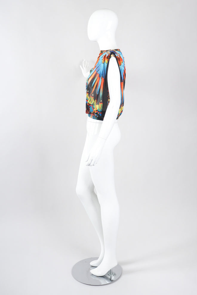 Recess Los Angeles Vintage Jean Paul Gaultier Soleil Soleil Asymmetrical Mesh Batwing Top