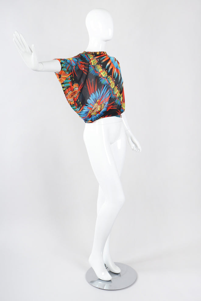 Recess Los Angeles Vintage Jean Paul Gaultier Soleil Soleil Asymmetrical Mesh Batwing Top