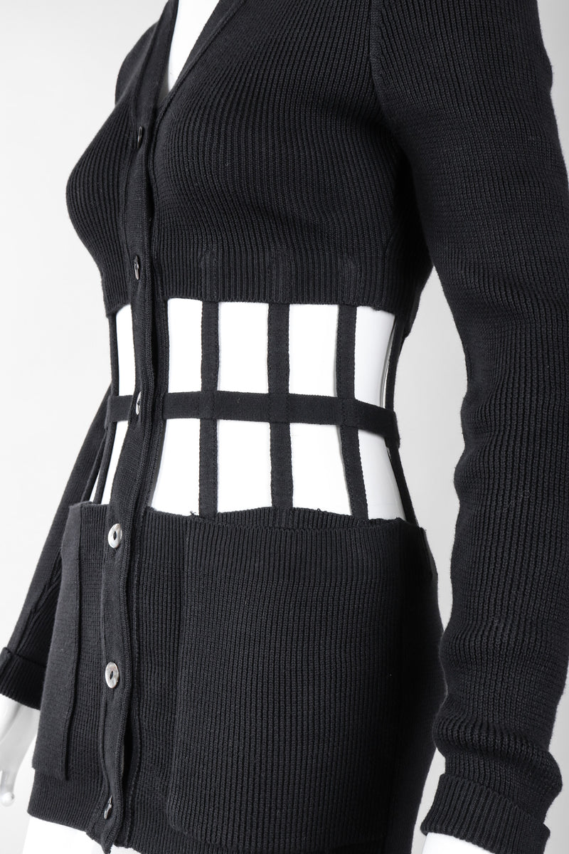 Recess Los Angeles Vintage Jean Paul Gaultier Corset Cage Cardigan Sweater