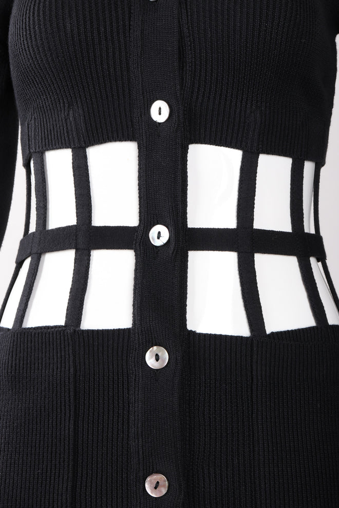 Recess Los Angeles Vintage Jean Paul Gaultier Corset Cage Cardigan Sweater