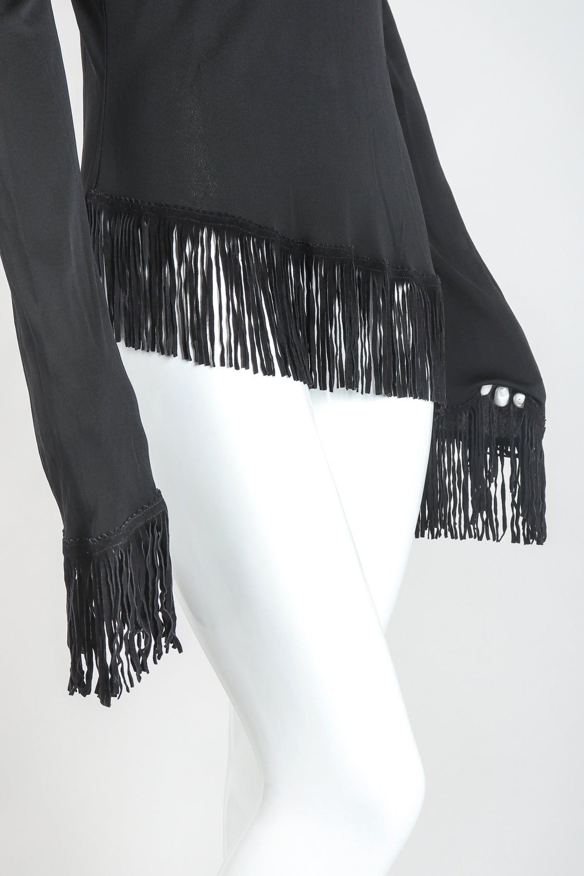 Vintage Jean Paul Gaultier Femme Mesh Jersey Asymmetrical Suede 