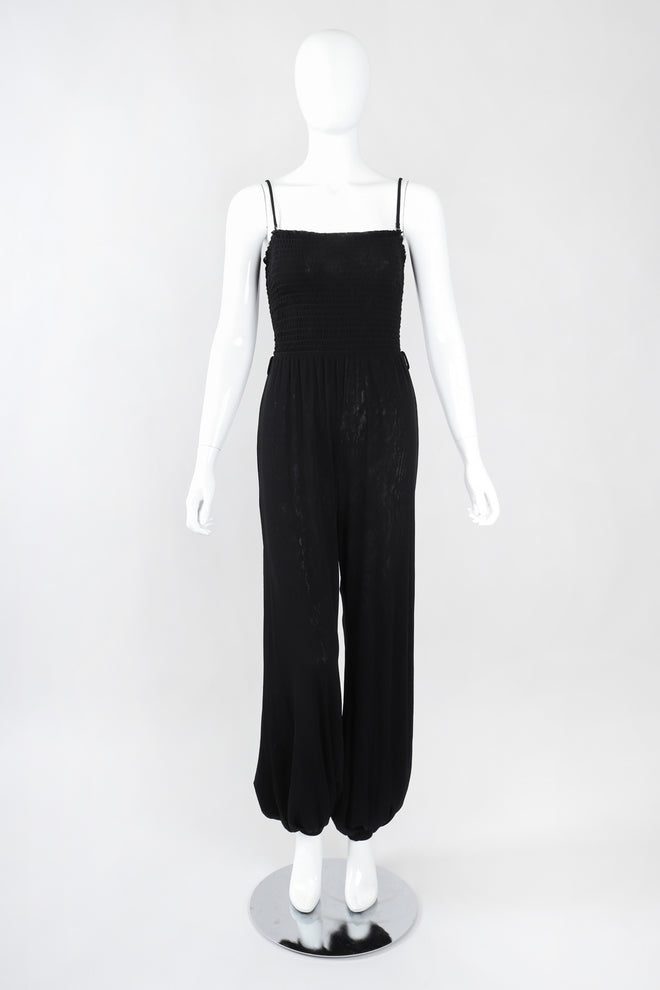 Recess Los Angeles Vintage Jean Paul Gaultier Soleil Convertible Shirred Mesh Harem Jumpsuit