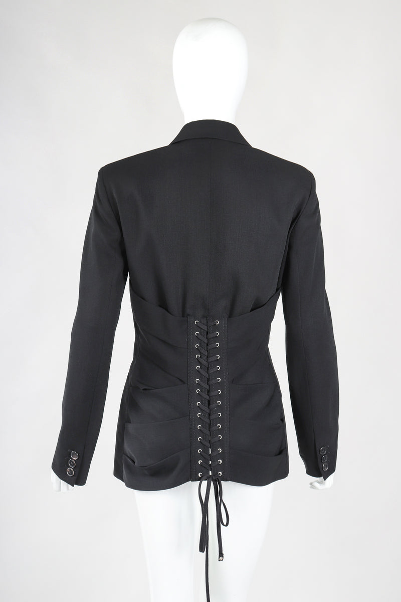 Recess Designer Consignment Vintage Jean Paul Gaultier Femme Wool Corset Waist Jacket Suiting Los Angeles Resale