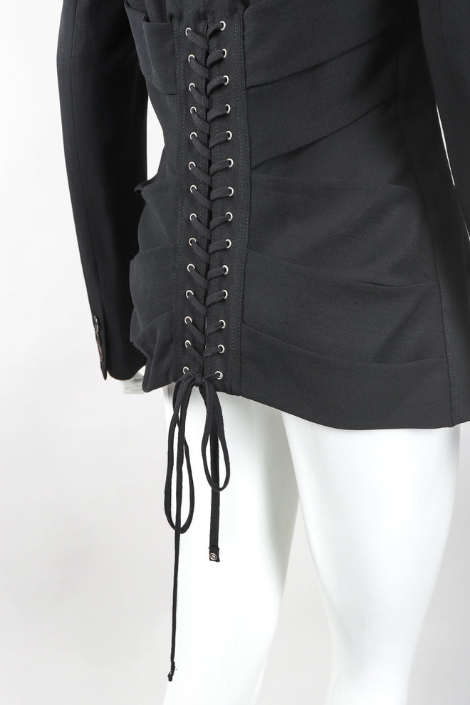 Recess Designer Consignment Vintage Jean Paul Gaultier Femme Wool Corset Waist Jacket Suiting Los Angeles Resale