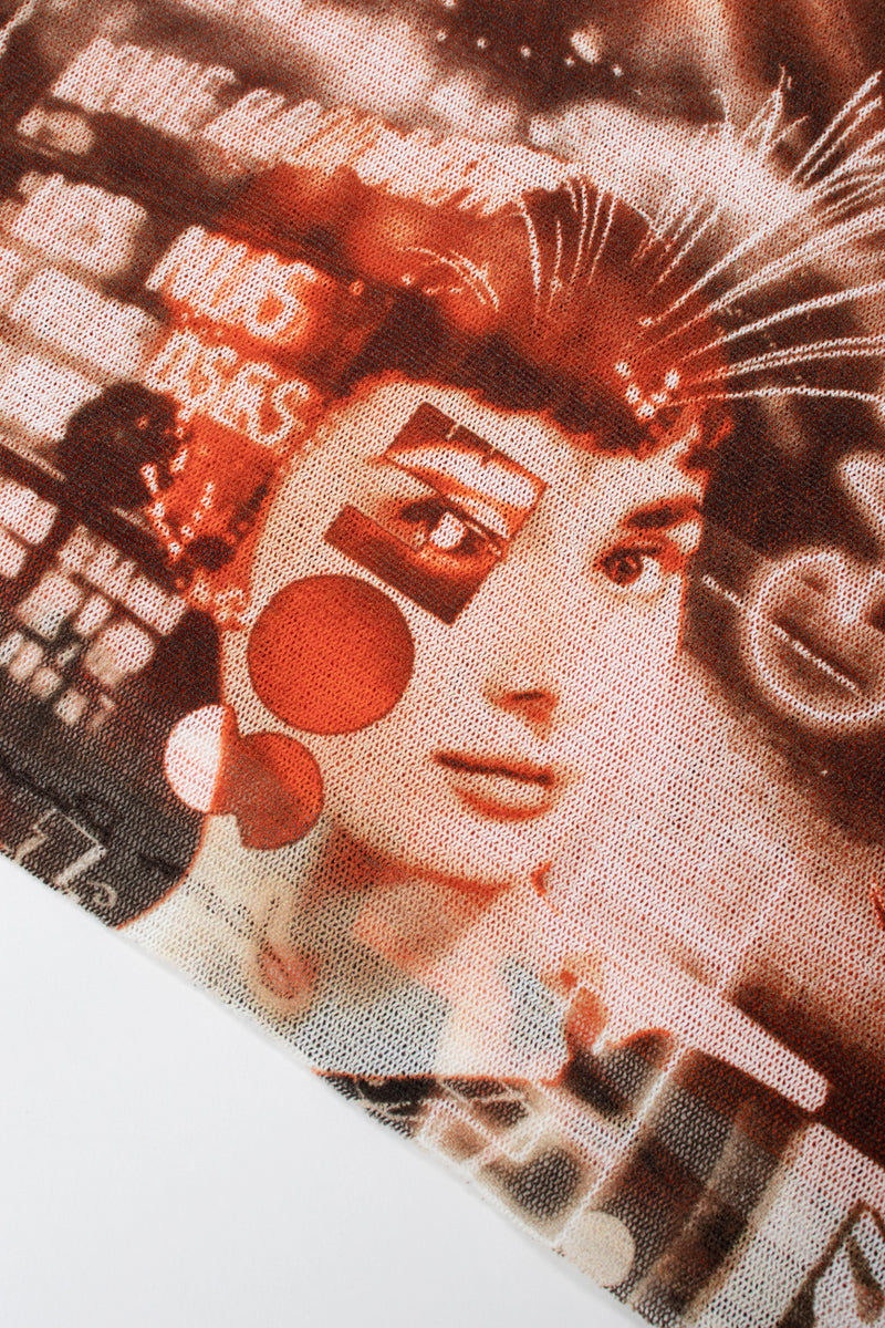 Recess Los Angeles Vintage Jean Paul Gaultier Soleil Sepia Cinema Mesh Sleeveless Top