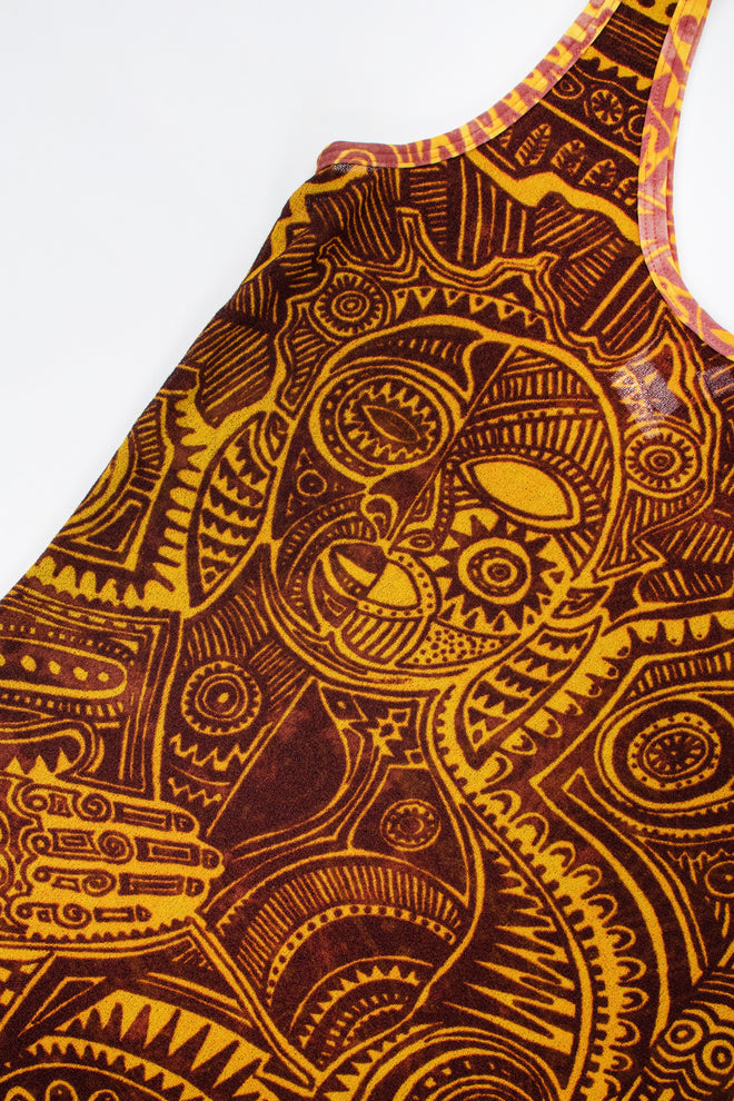 Recess Los Angeles Vintage Jean Paul Gaultier Soleil Tattoo Illusion Mesh Tumeric Tank