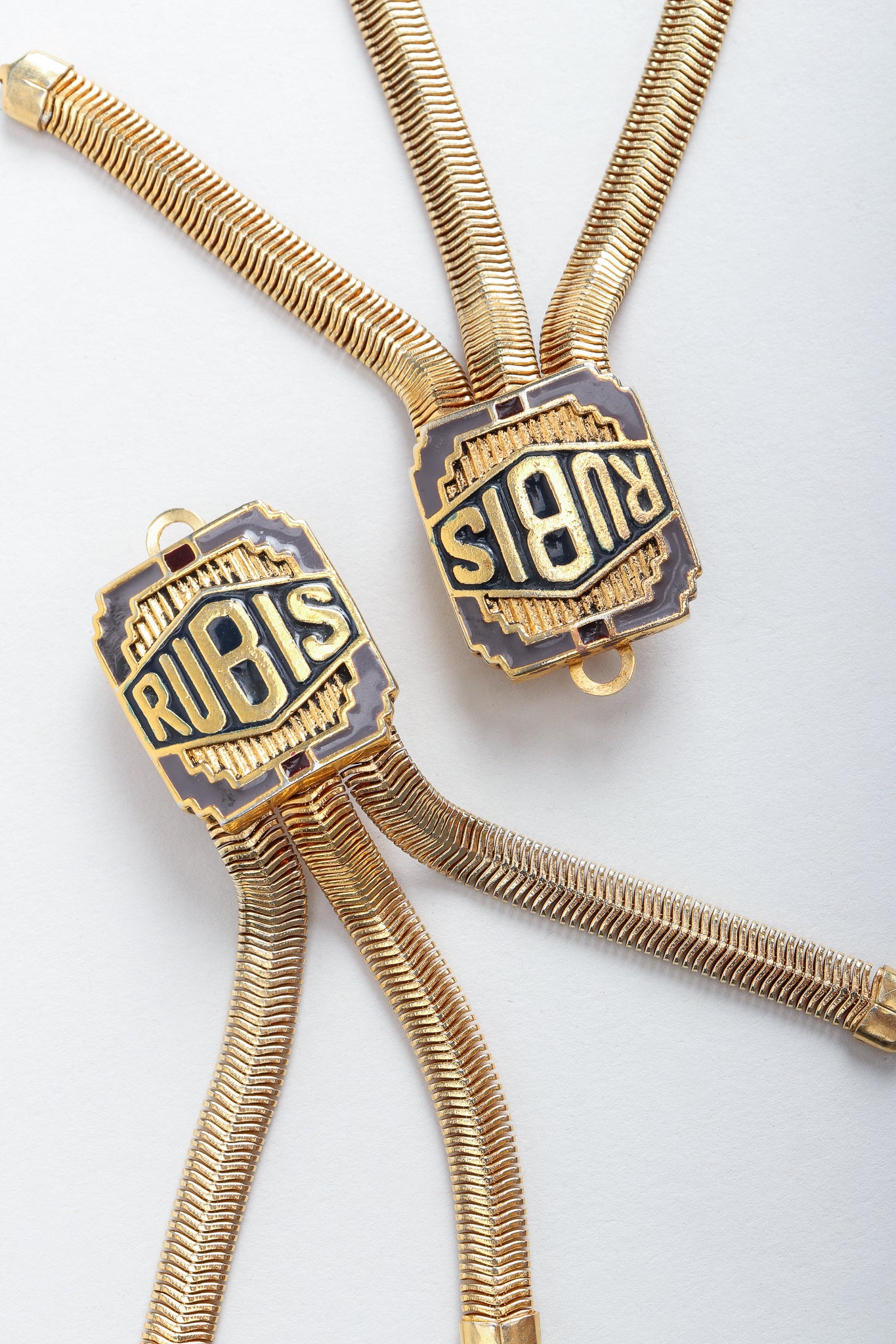 Vintage Jean Paul Gaultier JPG Enamel Rubis Art Deco Clip Earring Spread Out
