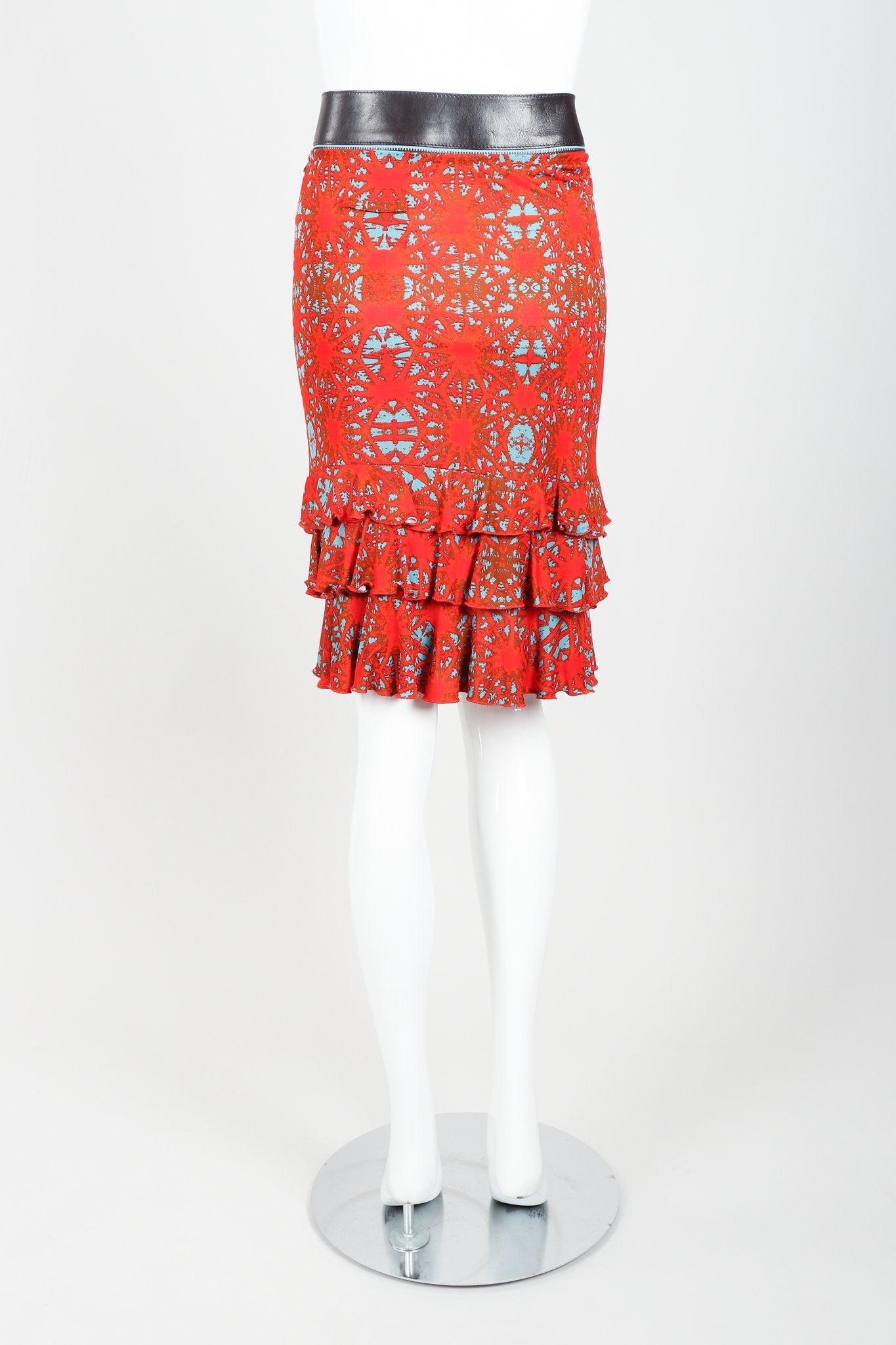 Vintage Jean Paul Gaultier Abstract Ruffle Midi Skirt Back Crop at Recess