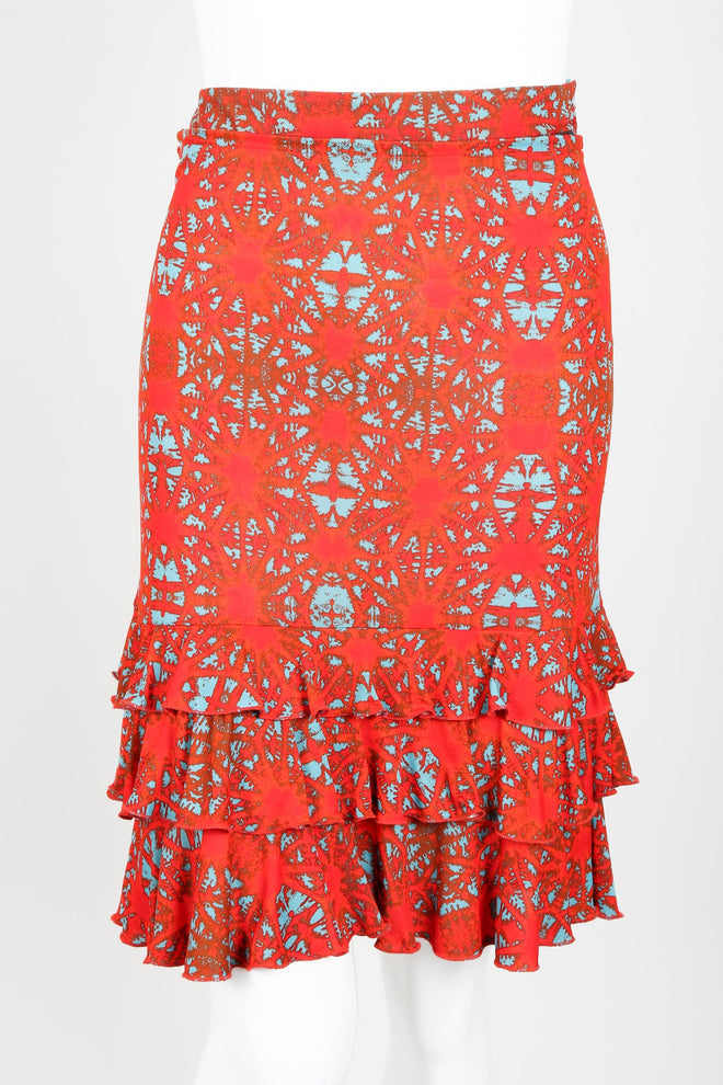 Vintage Jean Paul Gaultier Abstract Ruffle Midi Skirt Front Crop at Recess