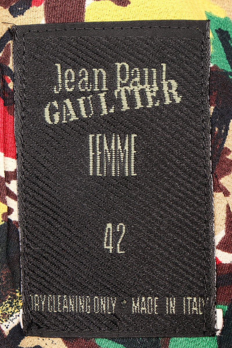 Recess Los Angele Designer Consignment Vintage Jean Paul Gaultier Graffiti Camo Print God Save The Queen Silk Coat Dress
