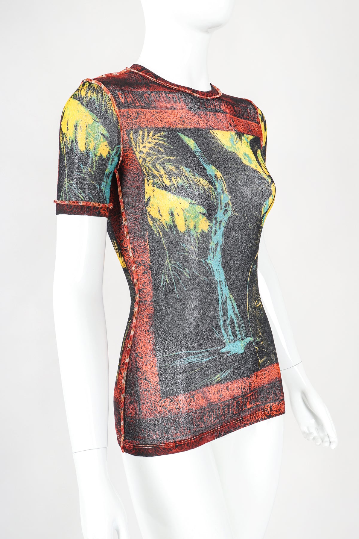 Vintage Jean Paul Gaultier Maille Classique Tiki Waterfall Mesh T