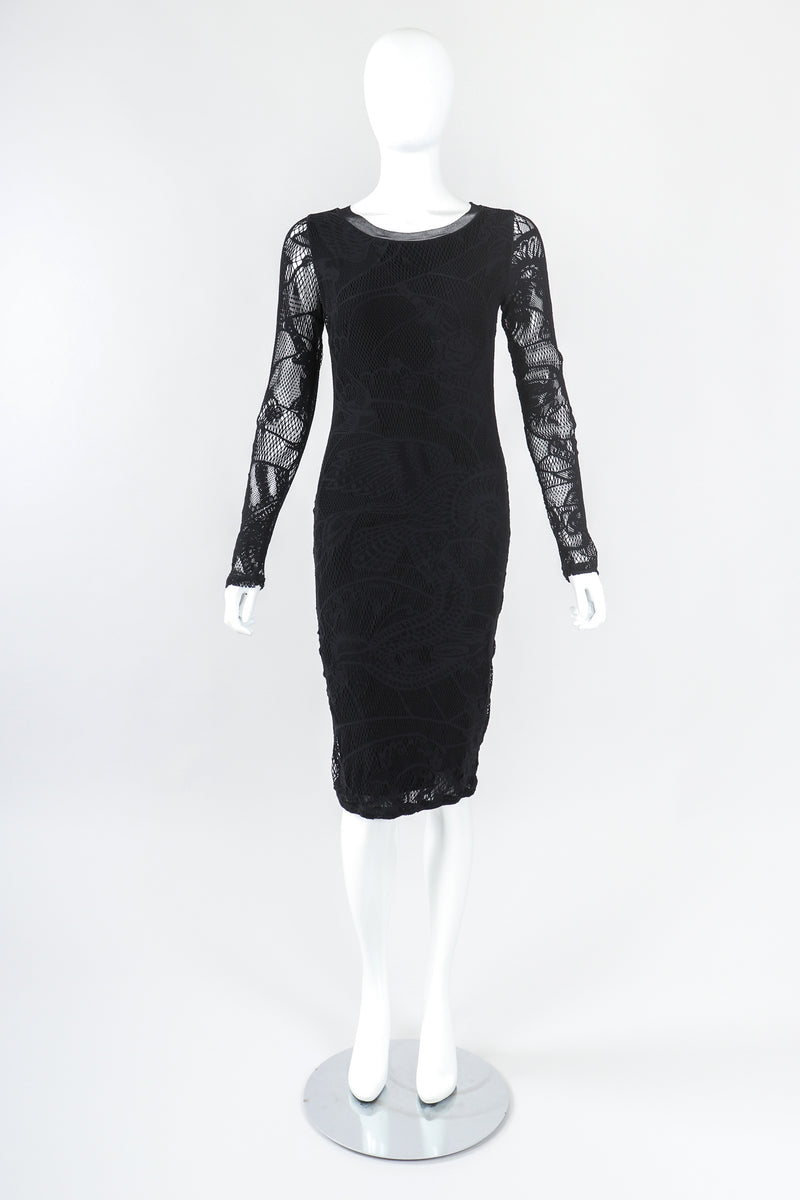 Recess Designer Consignment Vintage Jean Paul Gaultier Soleil Crochet Net Mesh Lace Dress Los Angeles Resale