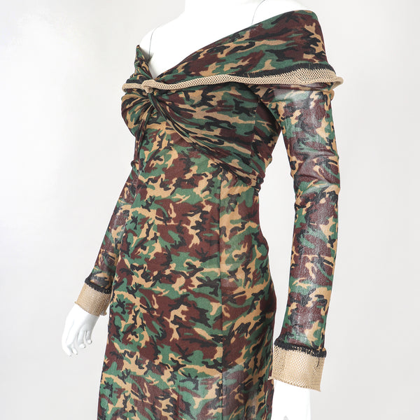 Vintage Jean Paul Gaultier Mesh Net Camo Camouflage Dress – Recess