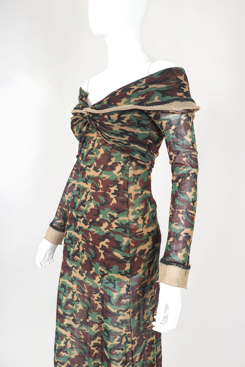 Vintage Jean Paul Gaultier Mesh Net Camo Camouflage Dress Recess Vintage Jean Paul Gaultier Mesh Net Camo Camouflage Dress Recess