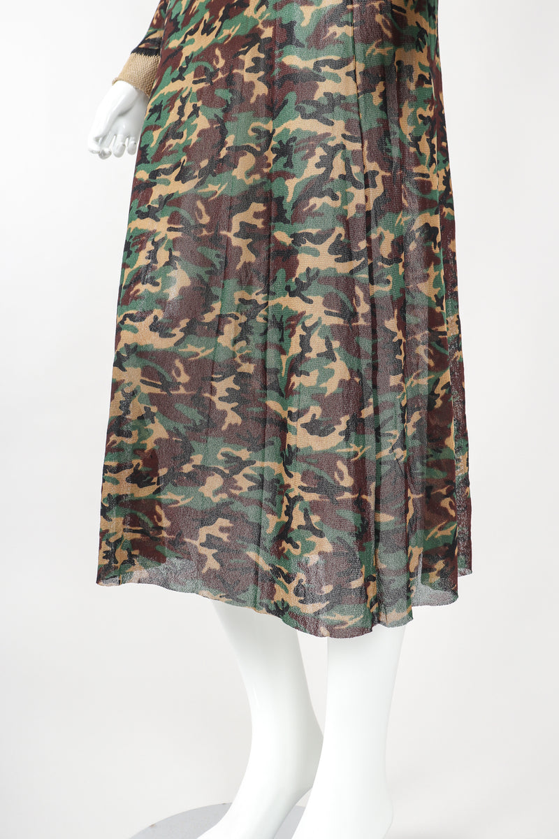 Recess Designer Consignment Vintage Jean Paul Gaultier Mesh Net Camo Camouflage Dress Los Angeles Resale