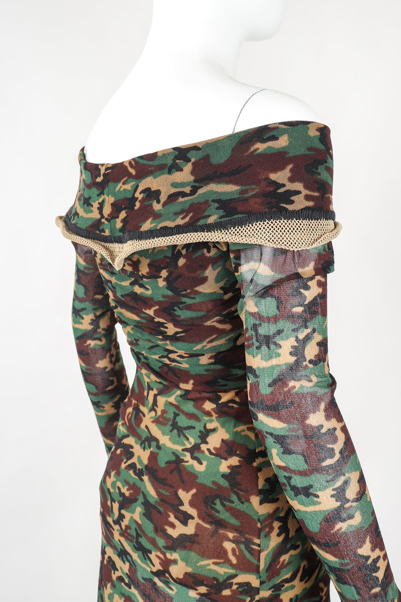 Vintage Jean Paul Gaultier Mesh Net Camo Camouflage Dress – Recess Vintage Jean Paul Gaultier Mesh Net Camo Camouflage Dress – Recess