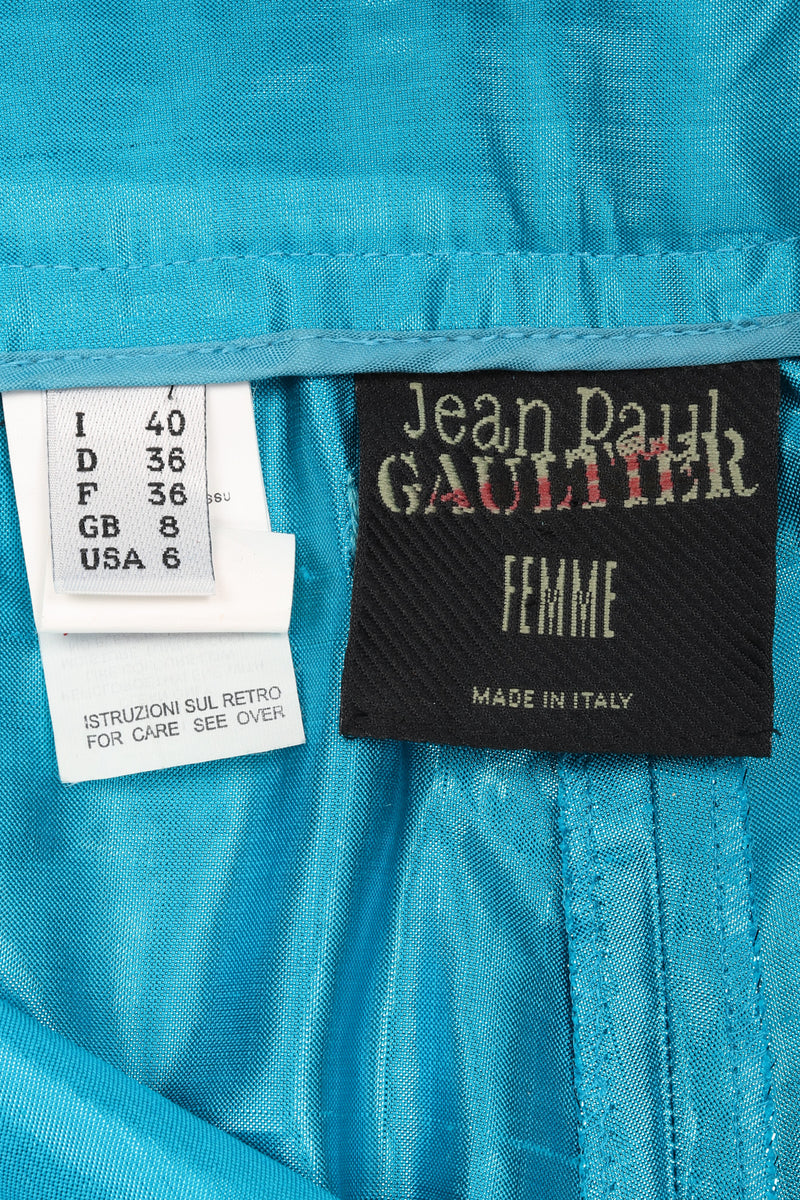 Recess Los Angeles Vintage Jean Paul Gaultier Silk Shantung Zip & Buckle Barbie Pant